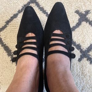 Stuart Weitzman black suede heels